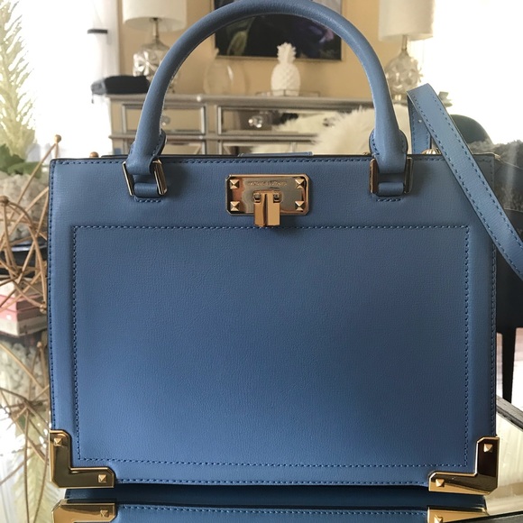 Michael Kors Handbags - MICHAEL KORS Kinsley Accordion Satchel Bag blue